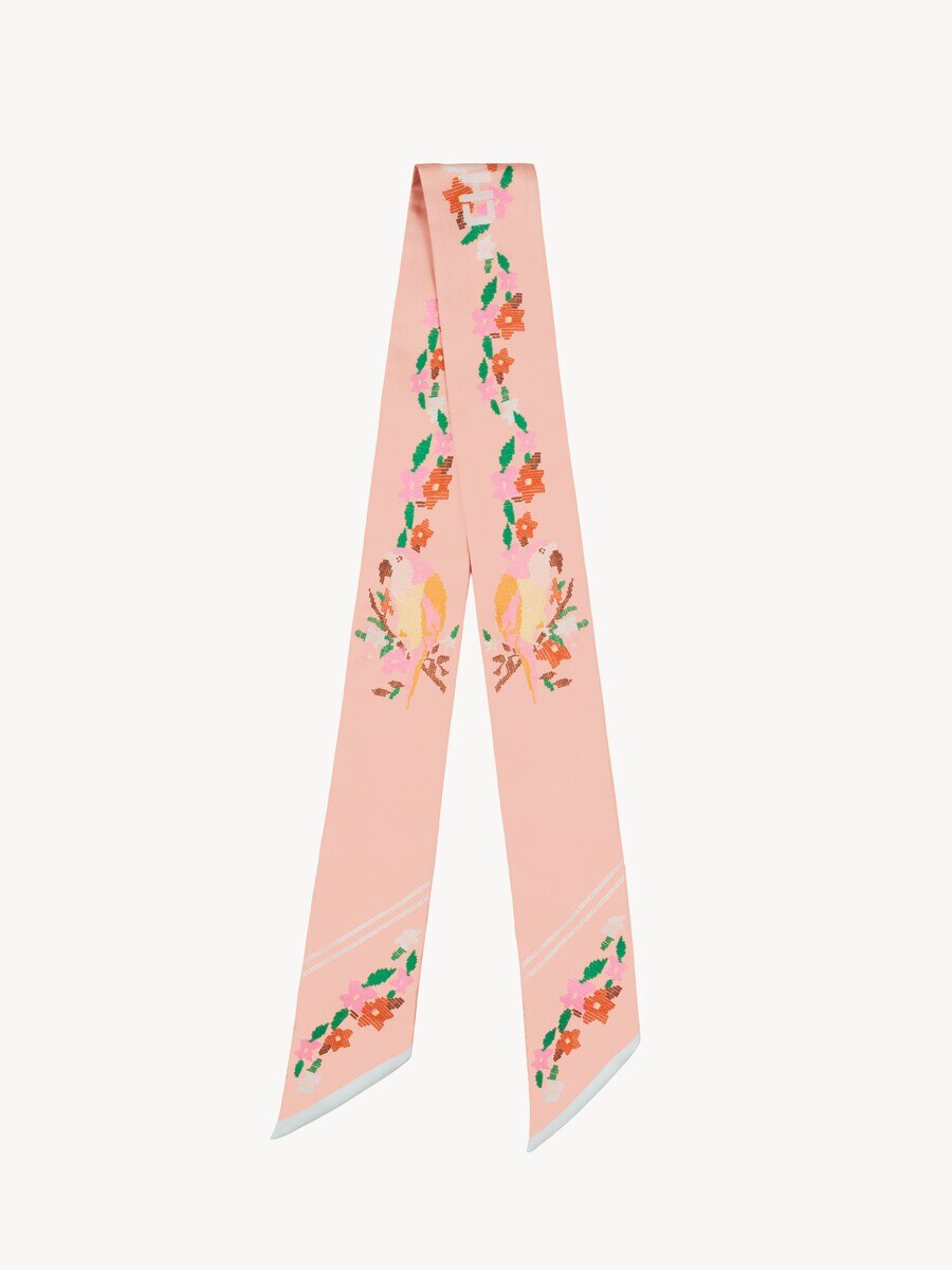 The Chlo&eacute; Parrot bandeau scarf in silk twill - 2