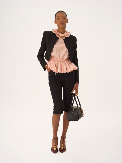 Cropped Spencer jacket in soft cavalry cotton