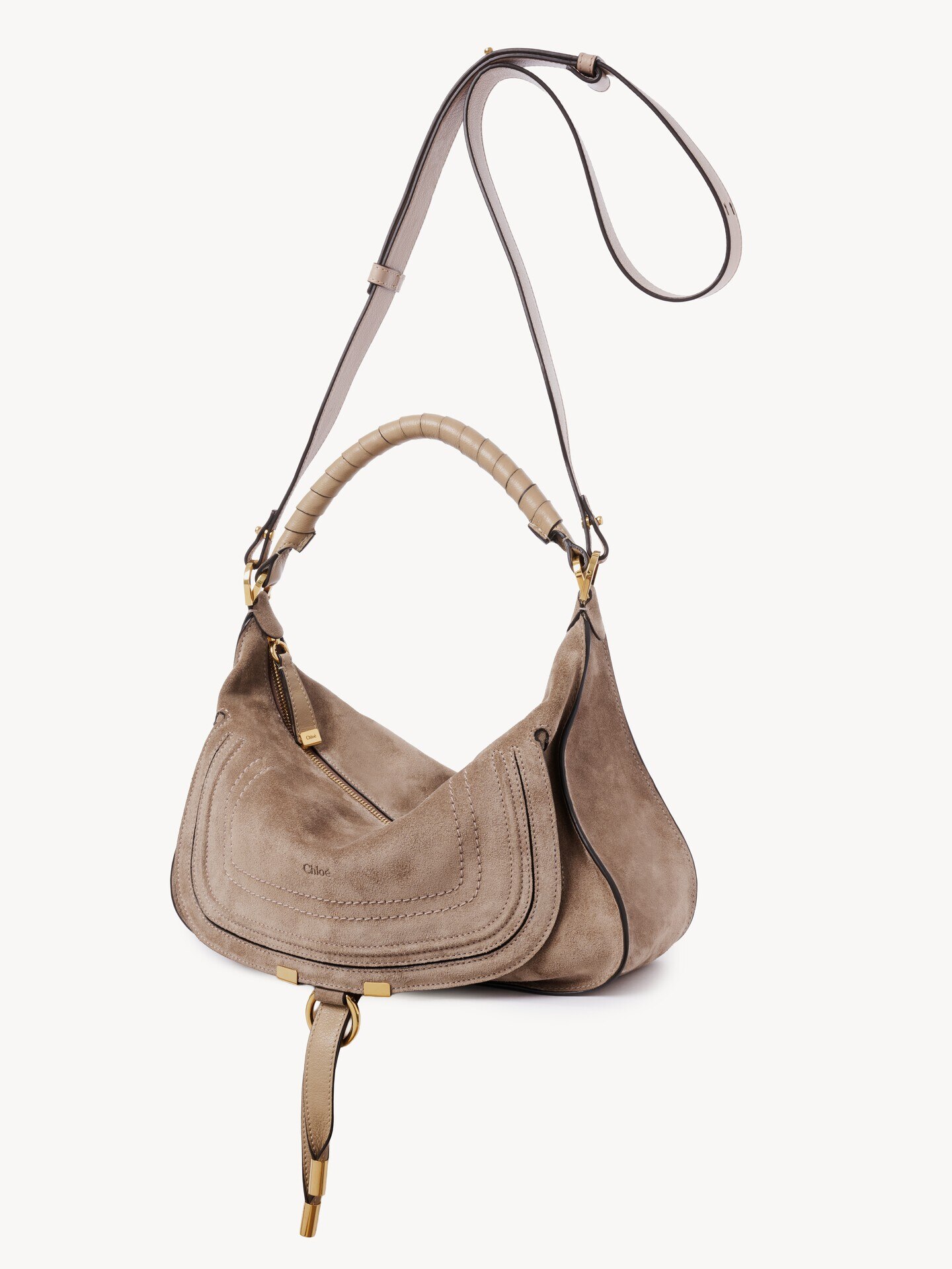 Small Marcie shoulder bag in suede leather - 6