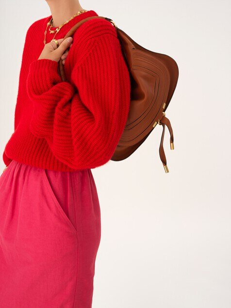 Small Marcie shoulder bag in soft leather