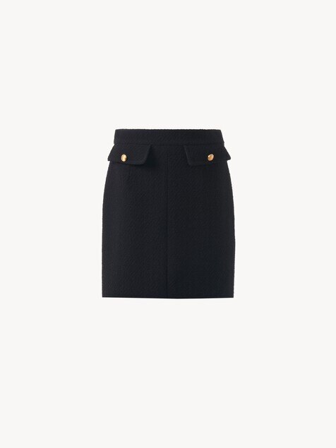 Knee-length skirt in wool bouclette
