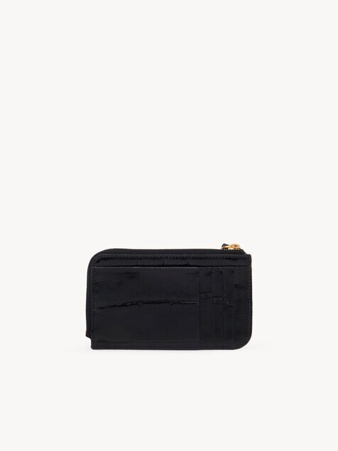 Alphabet wallet in croco-effect leather