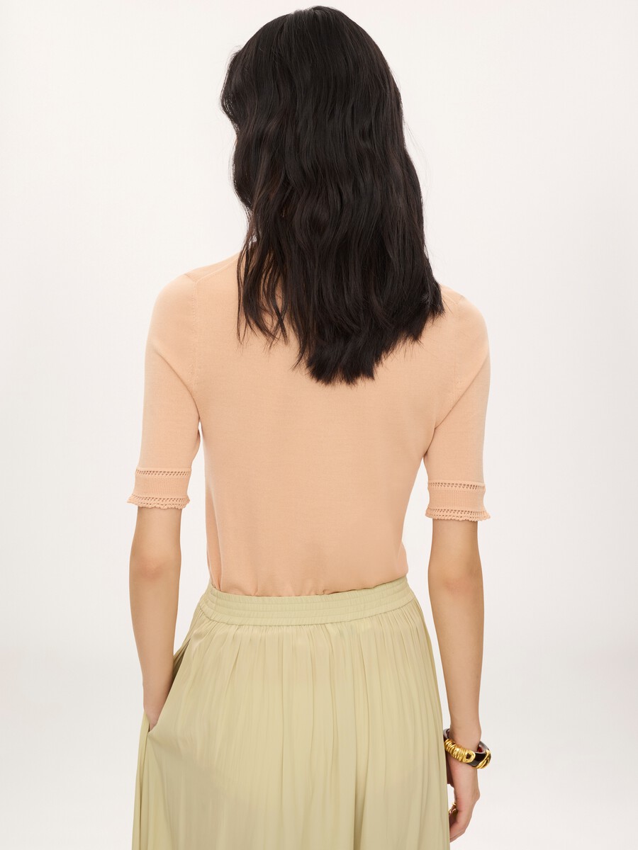 Short-sleeve sweater in a wool knit - 5