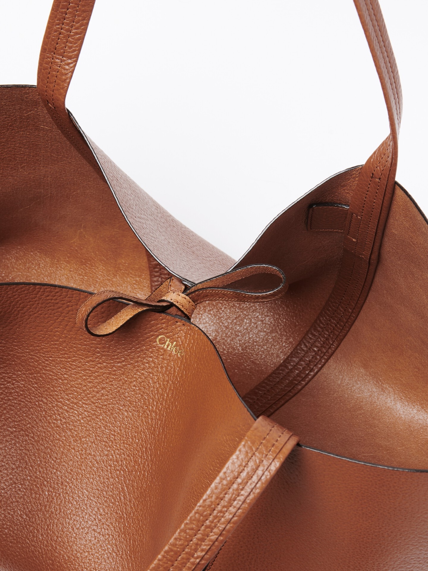 Chloé Spin east-west tote bag in grained leather - 6