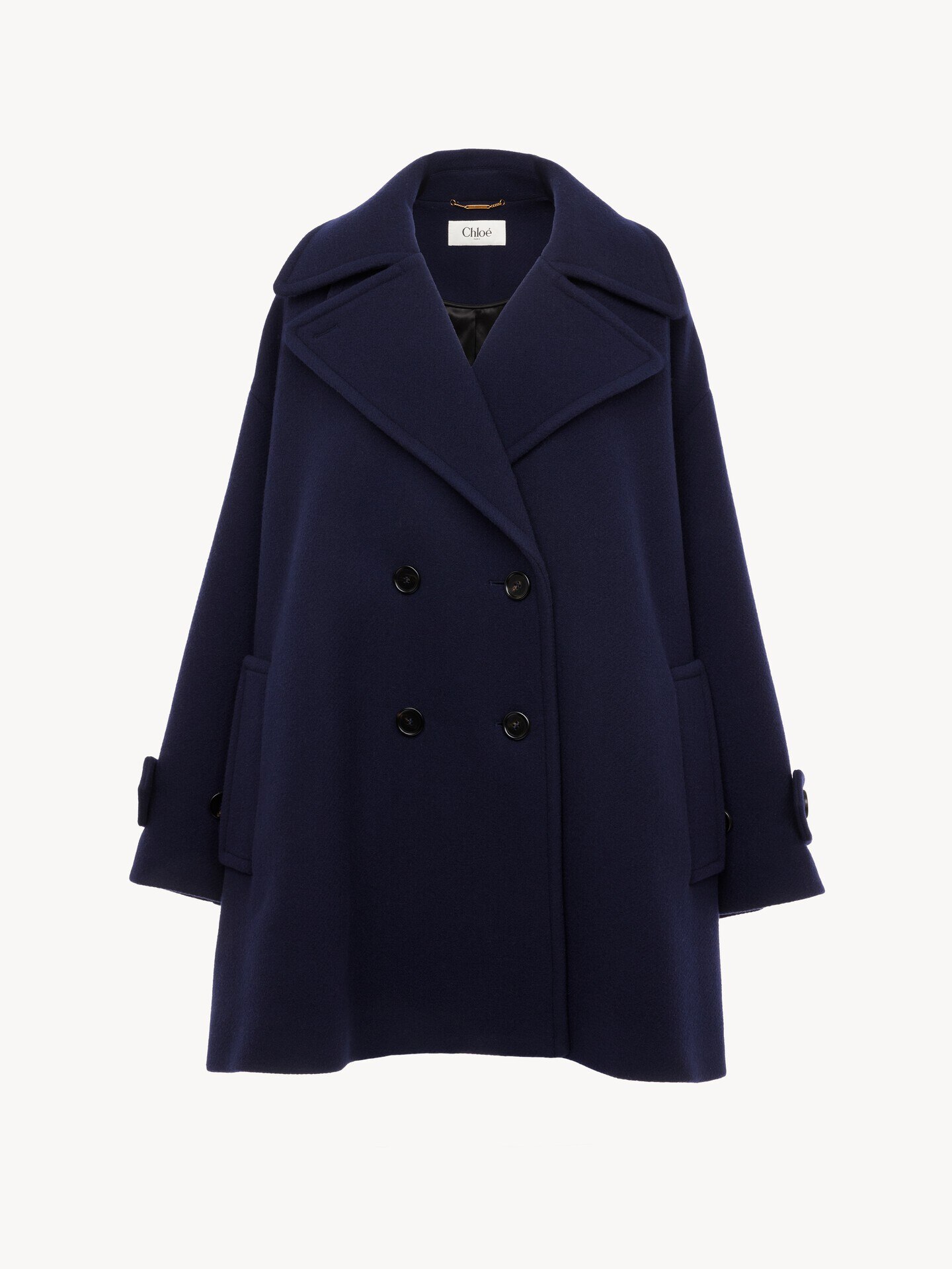 Abrigo oversize de doble botonadura de lana - 1