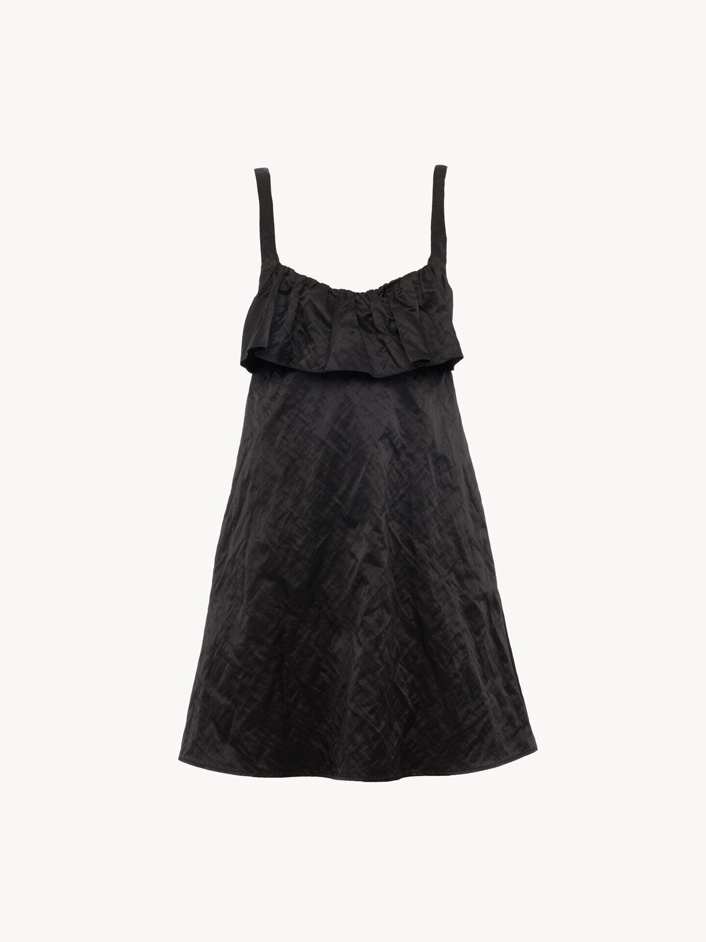 Sleeveless mini dress in washed technical satin - 2