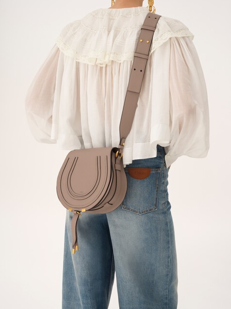 Marcie saddle bag in grained leather