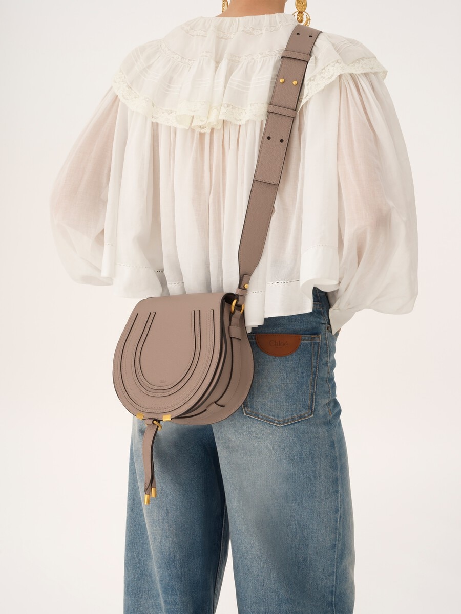 Bolso saddle Marcie de cuero granulado - 4