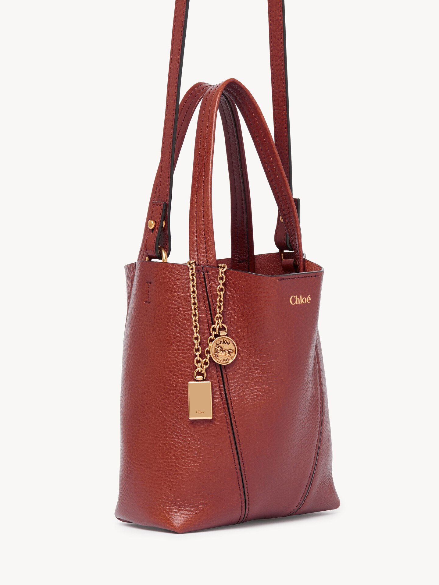 Small Chlo&eacute; Spin tote bag in grained leather - 5