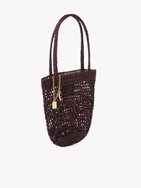 Bolso tote peque&ntilde;o Summer Banana de rafia