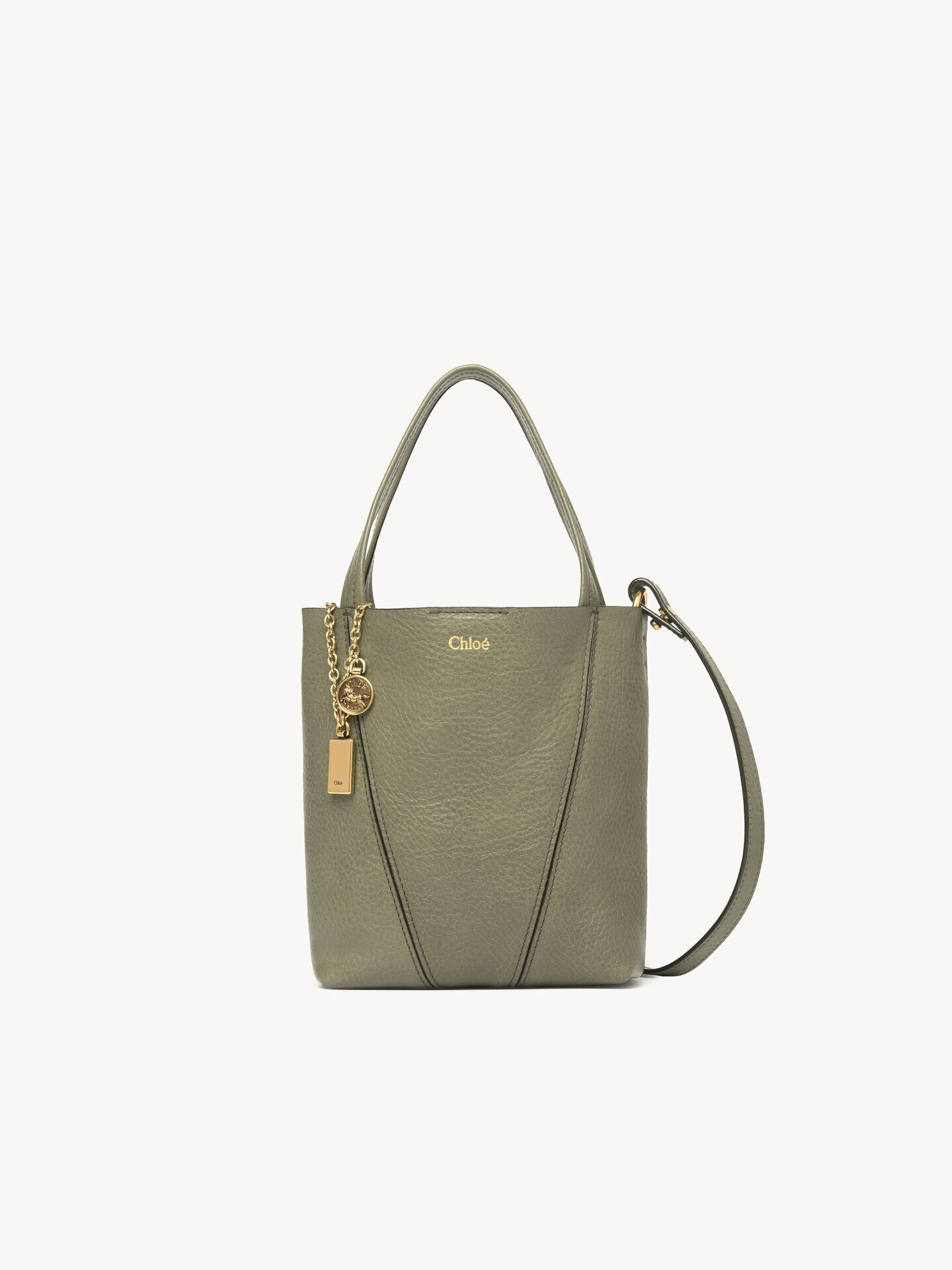 Small Chloé Spin tote bag in grained leather - 1