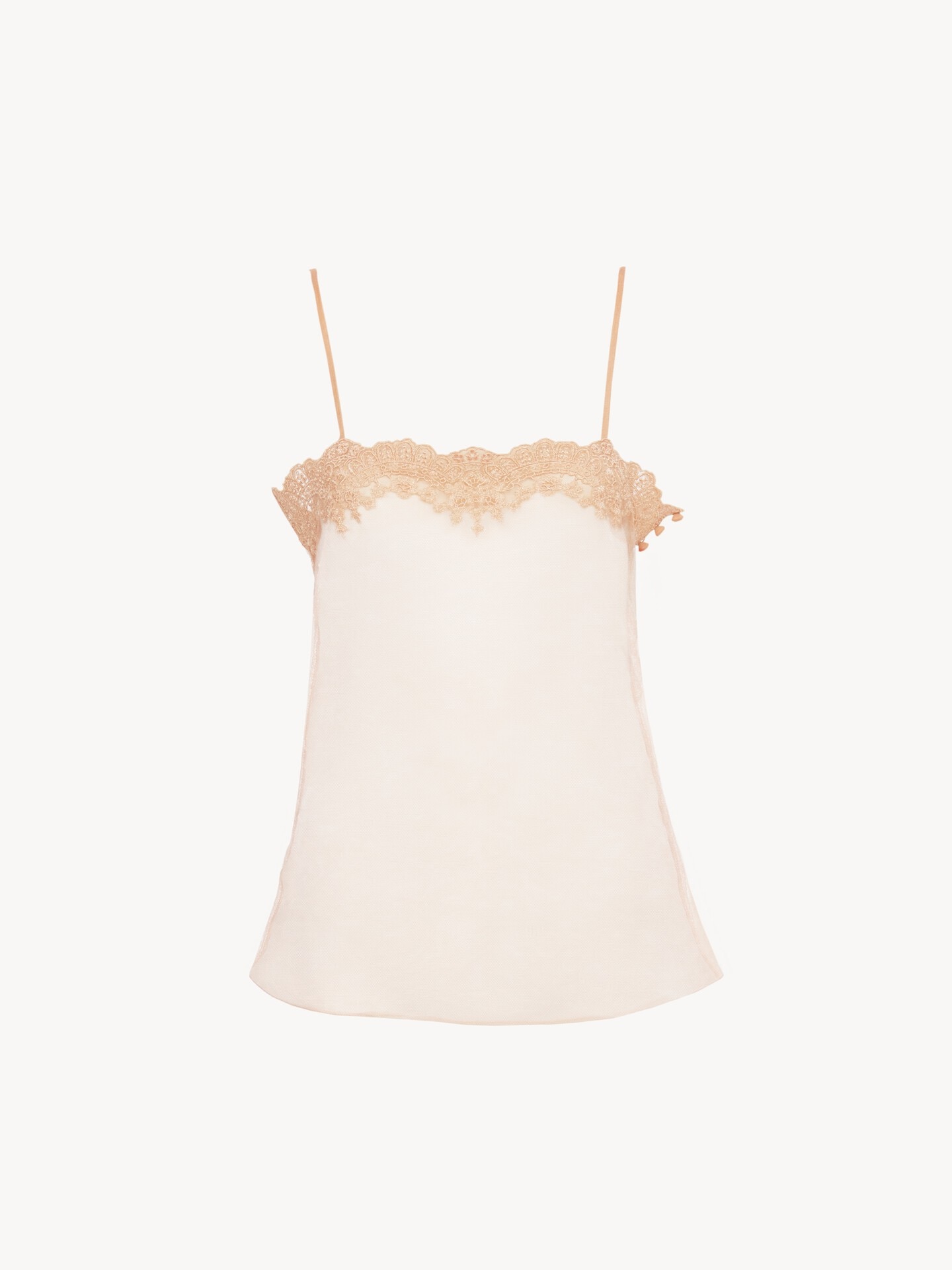 Fitted tank top in embroidered lace - 1