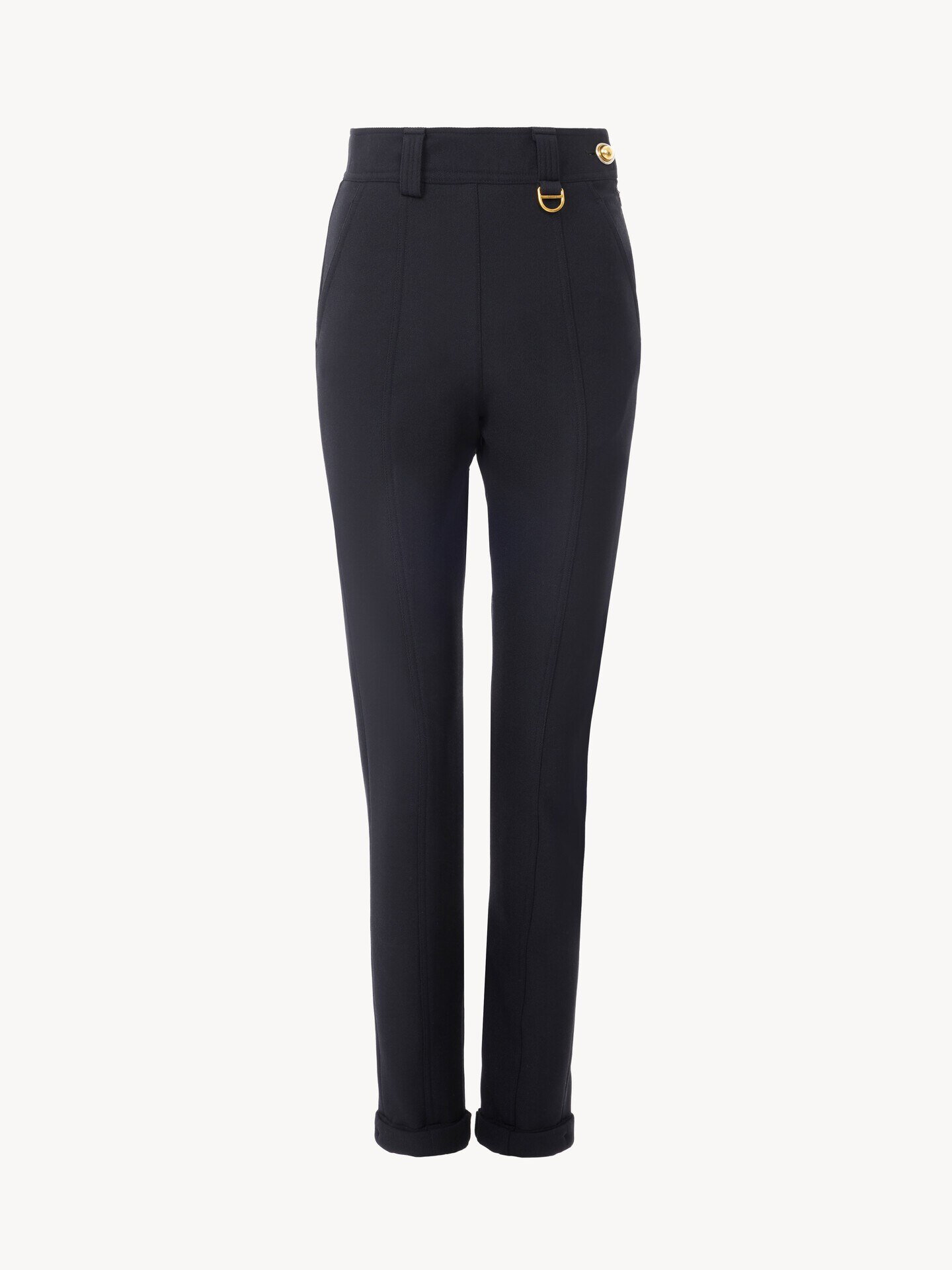 Fitted high-rise trousers in stretch tricotine - 2