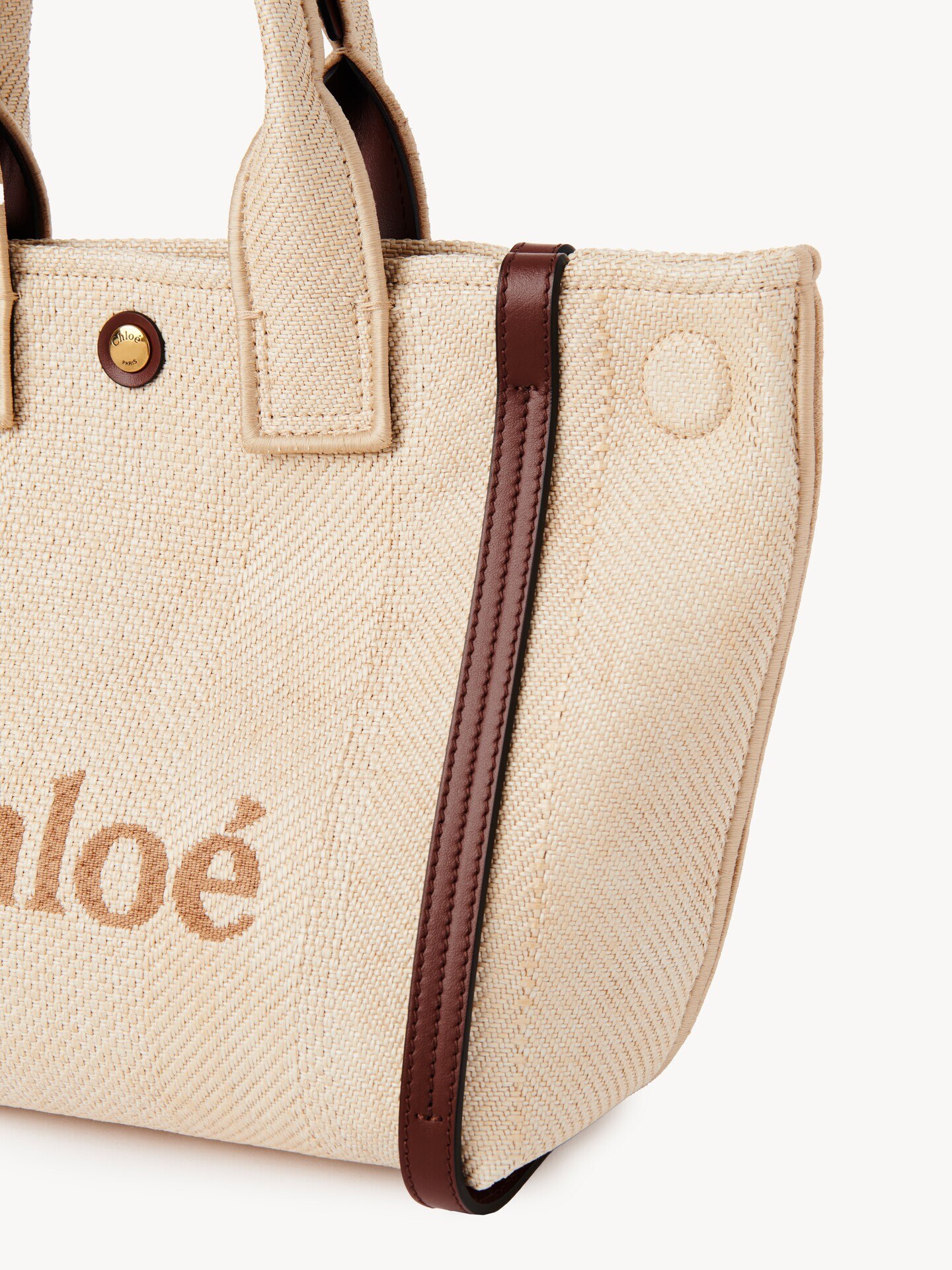 Small Chloé Carry tote bag in raffia-effect fibres - 7