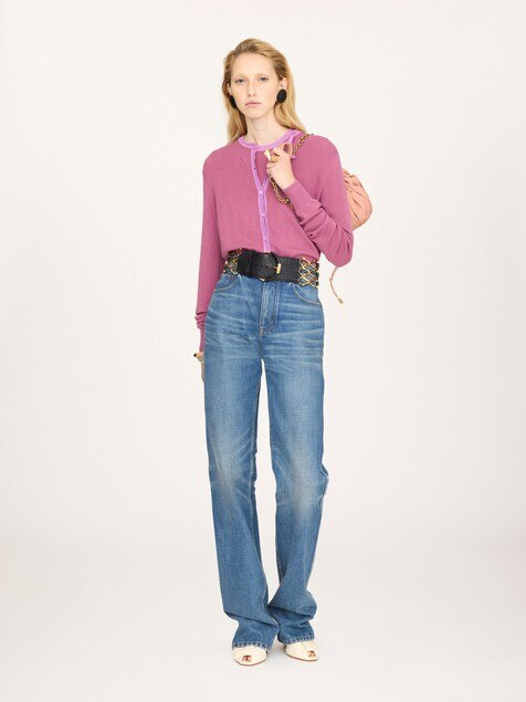 Fitted cardigan in a wool knit