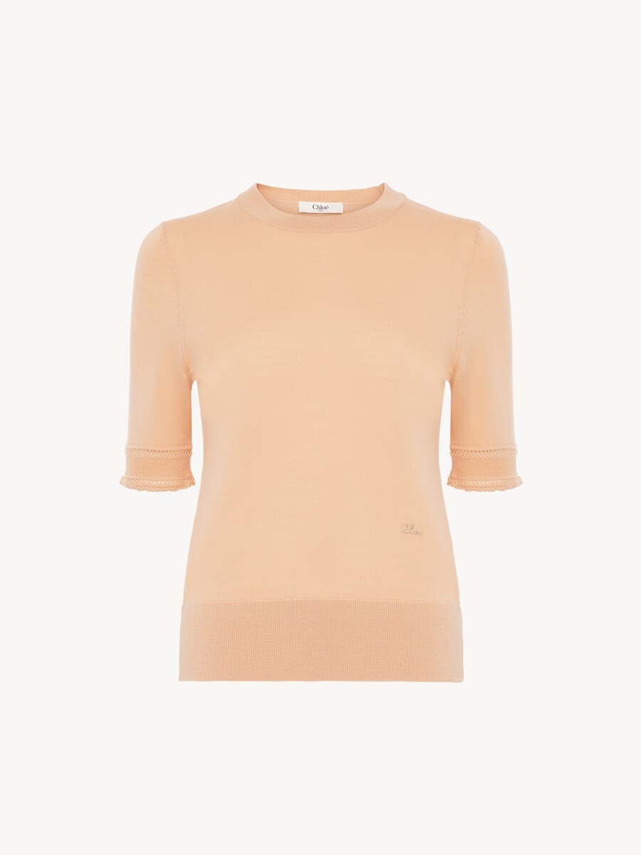 Short-sleeve sweater in a wool knit - 2