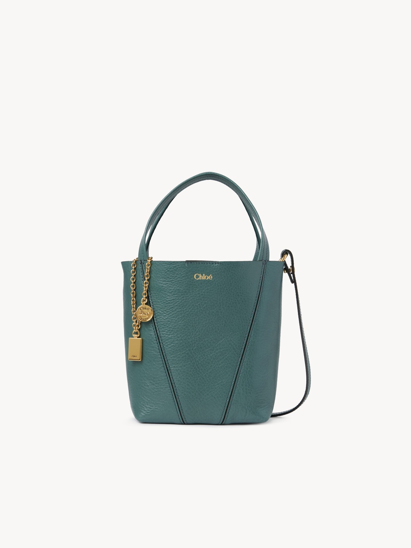 Small Chloé Spin tote bag in grained leather - 1