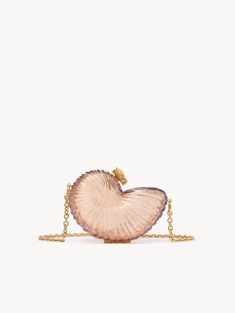 Sea Treasures shell minaudi&egrave;re in plexiglass