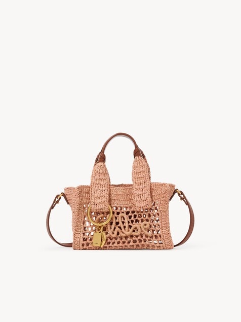 Minibolso tote Summer Banana East-West de rafia