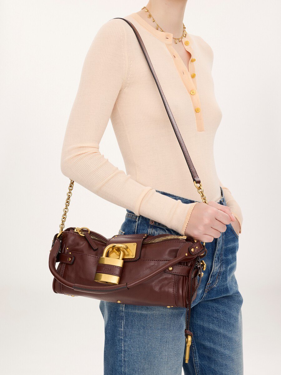 Small Paddington bag with strap in grained leather - 3