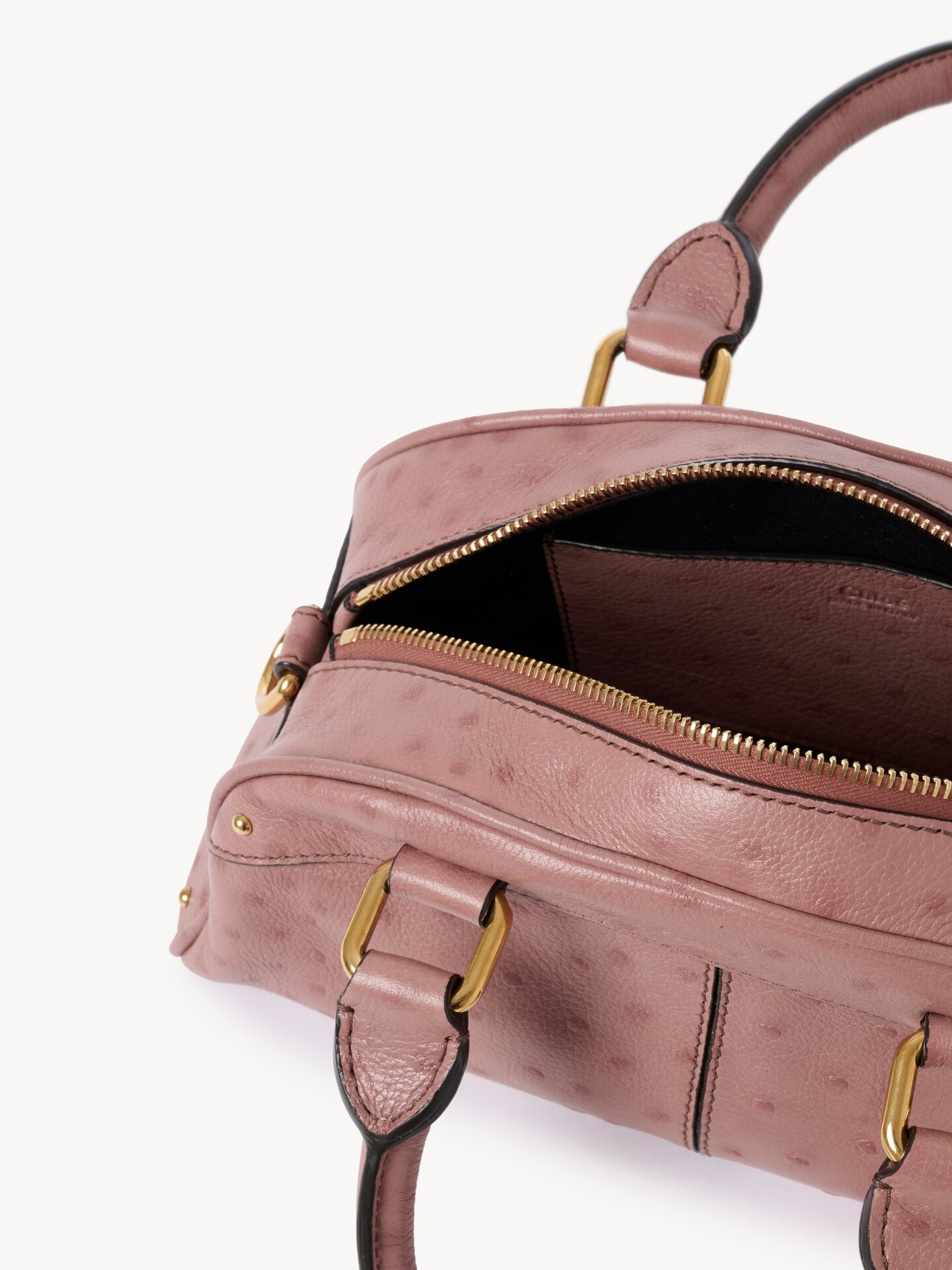 Small Chlo&eacute; bowling bag in ostrich-effect leather - 6