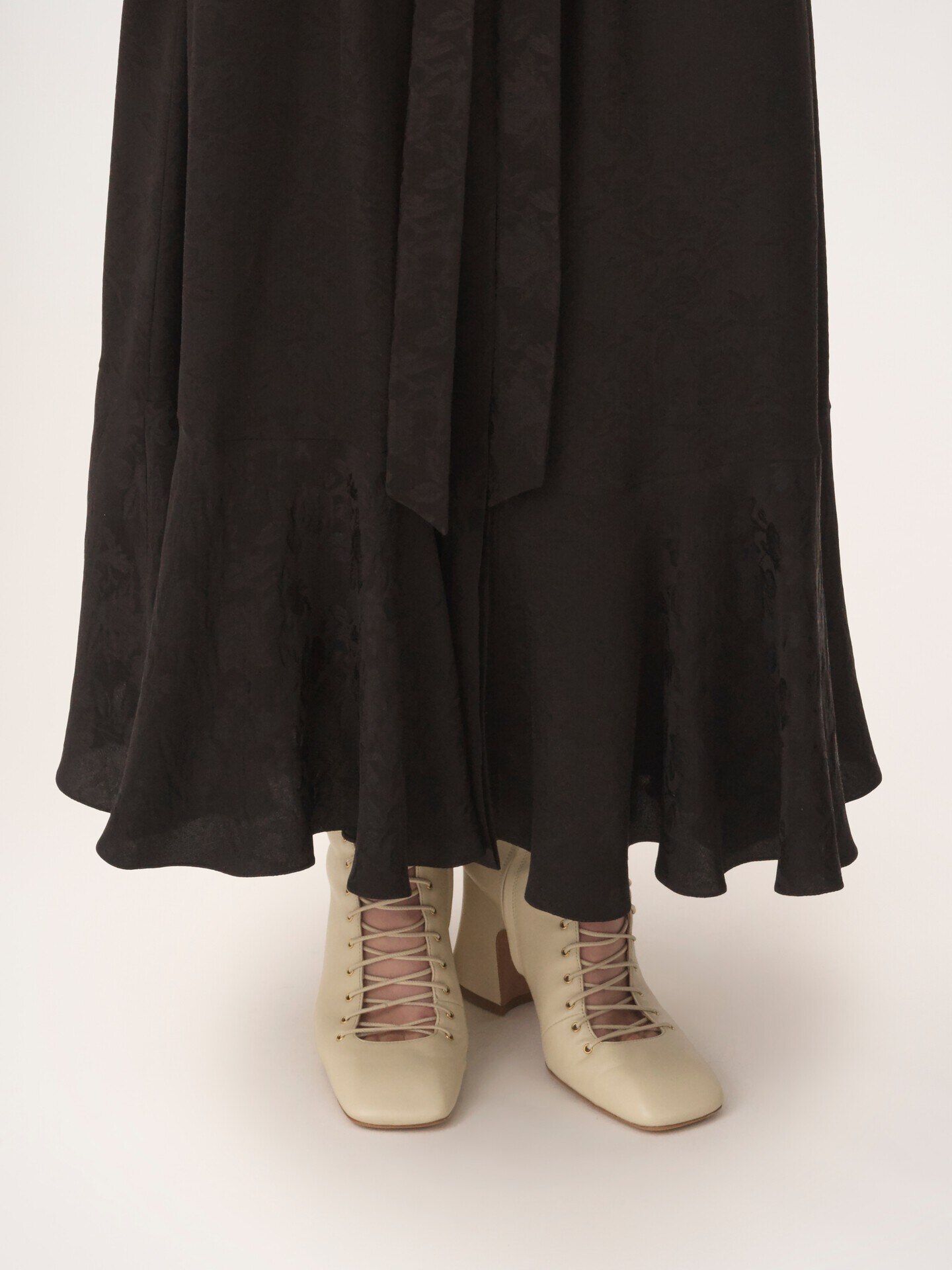 Gathered midi skirt in silk jacquard - 6