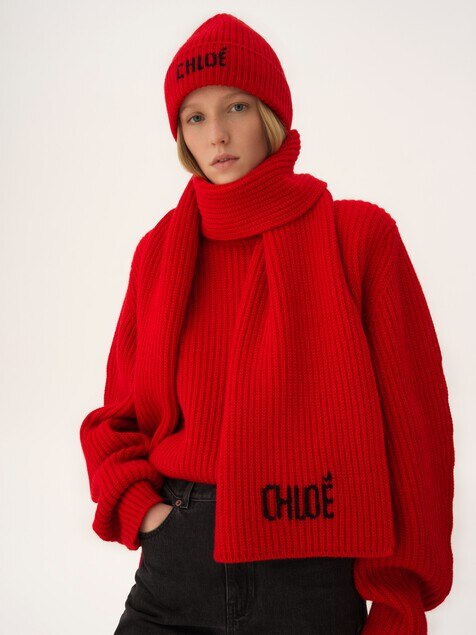 The Chlo&eacute; Joyful scarf in wool & cashmere