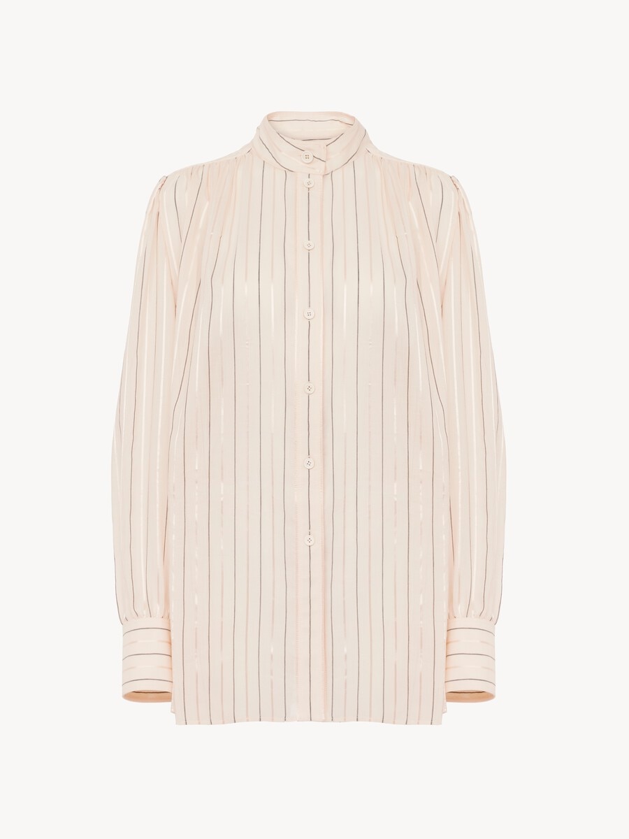 Gathered blouse in cotton & silk poplin - 2