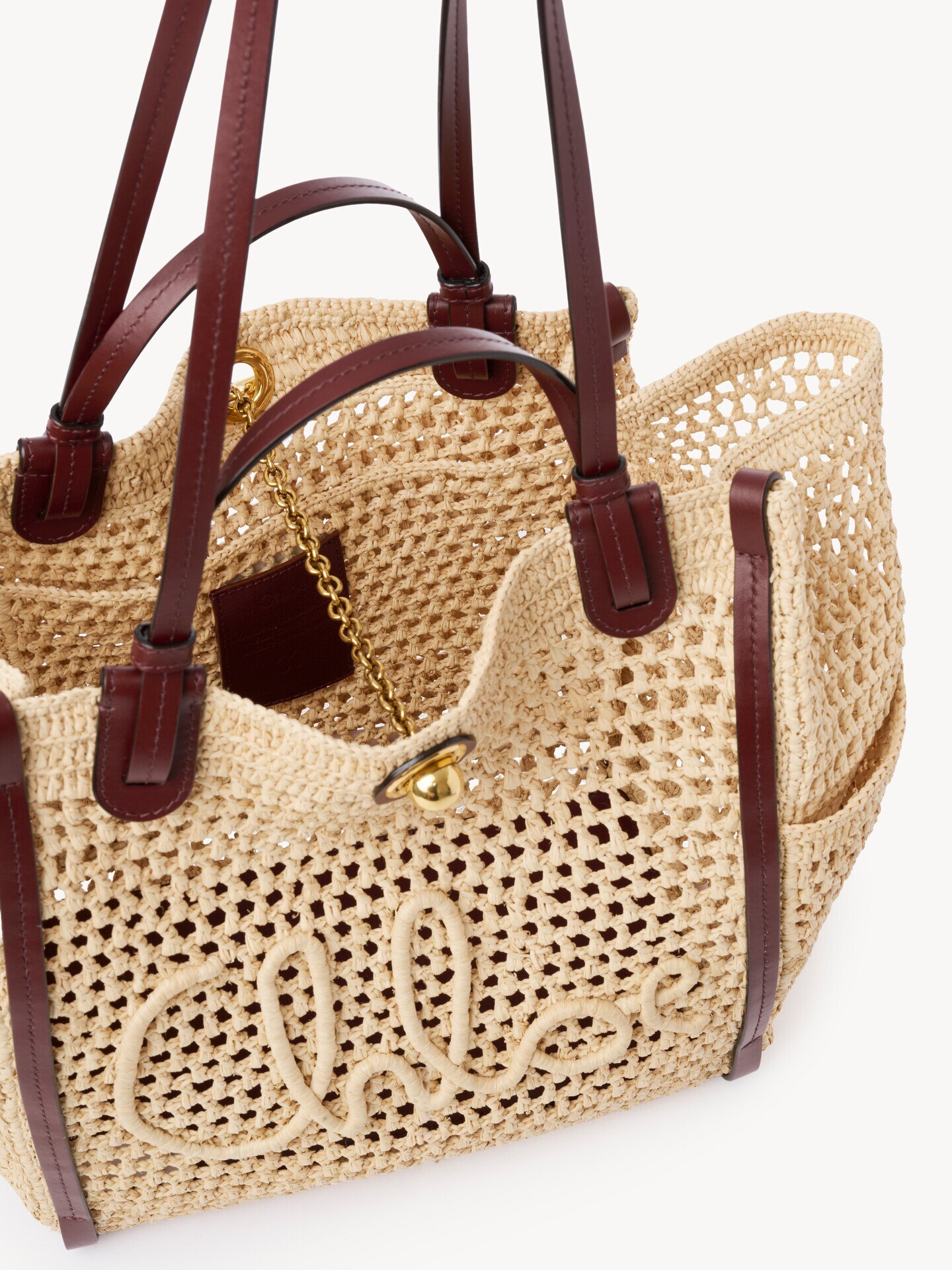 Bolso de doble asa Chlo&eacute; Iconic en rafia - 8