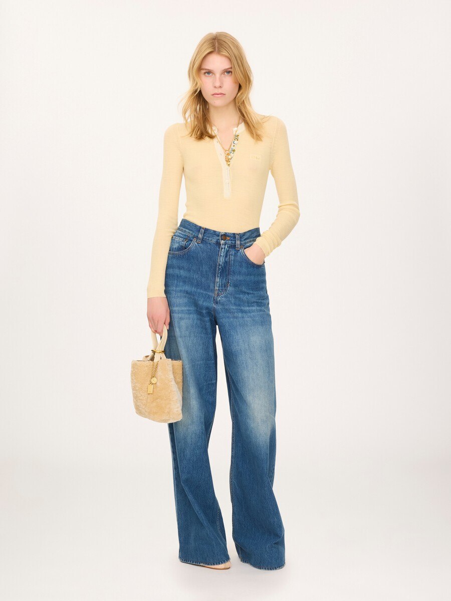 Small Chlo&eacute; Spin tote bag in shearling - 7