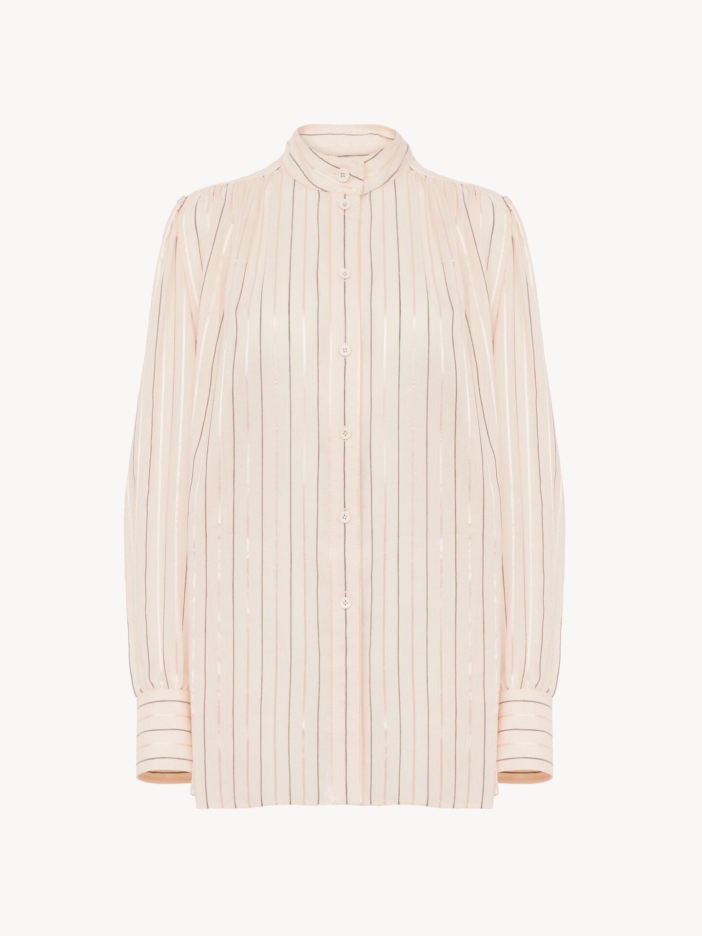 Gathered blouse in cotton & silk poplin - 2