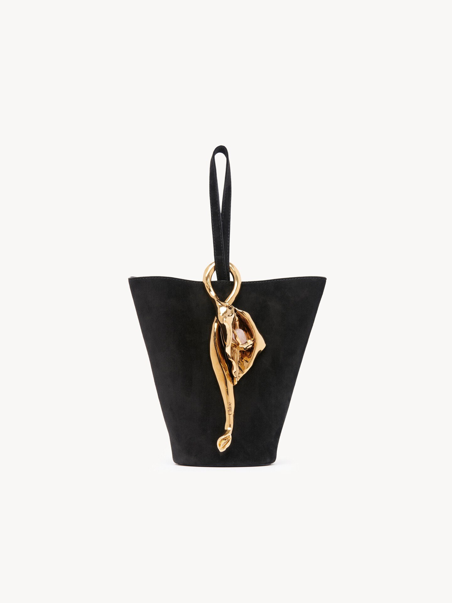 Small Eden Treasures wristlet bucket bag in suede leather - 2