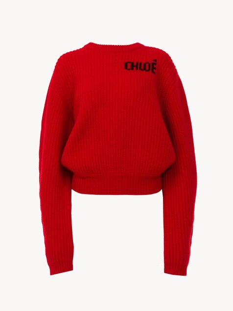 Oversized logo jumper in a wool & cashmere knit