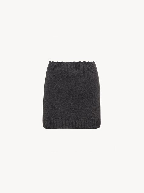 Fitted mini skirt in a wool & cashmere knit