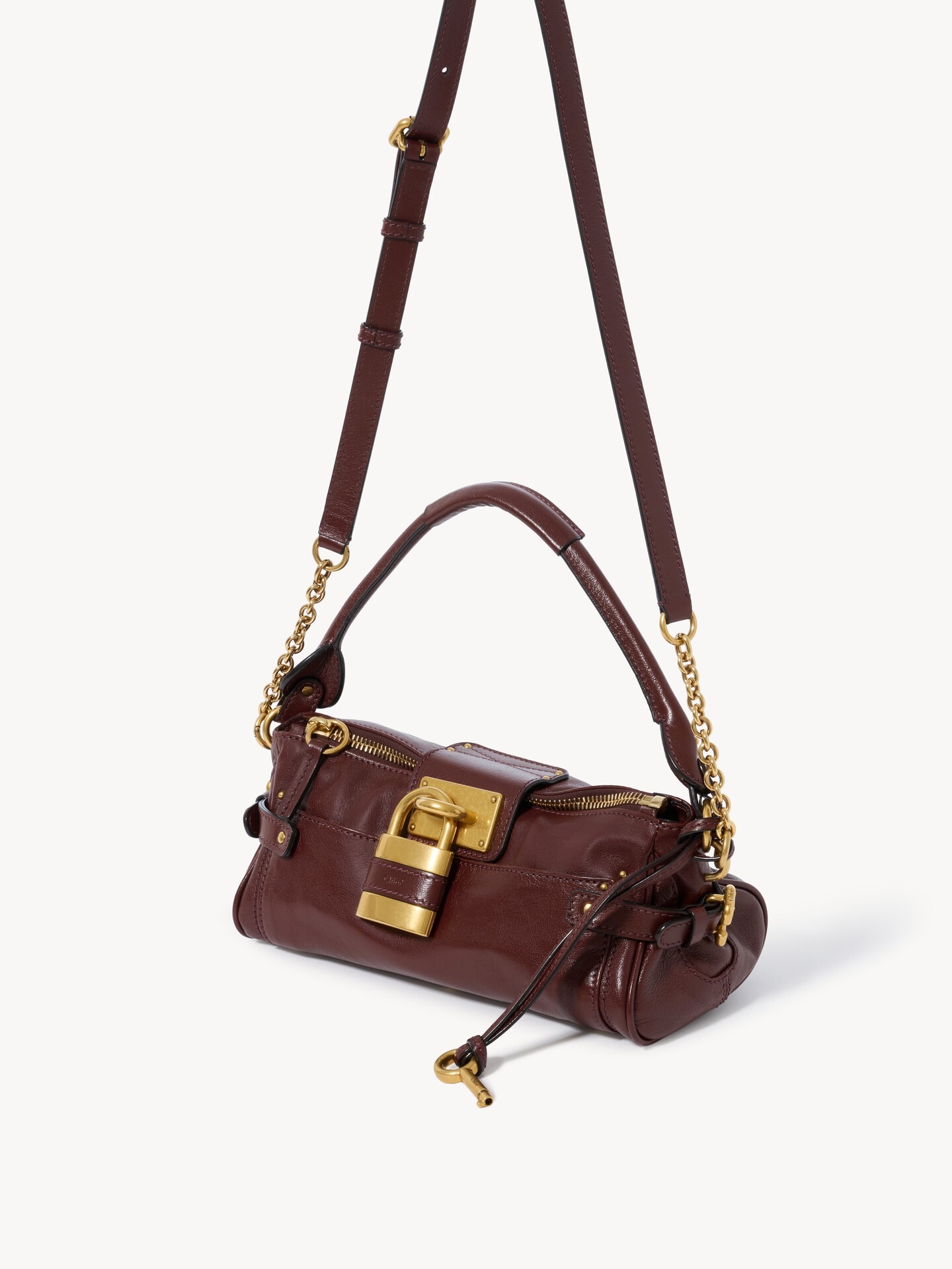 Small Paddington bag with strap in grained leather - 5