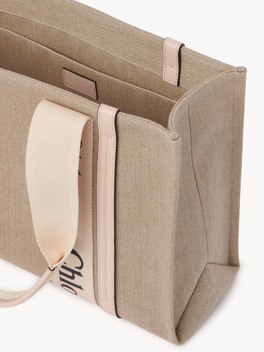 Woody tote bag in linen - 8