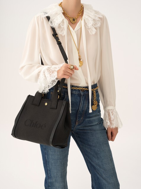 Bolso tote peque&ntilde;o Chlo&eacute; Carry de lona