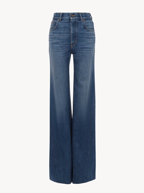 High-rise flare jeans in denim