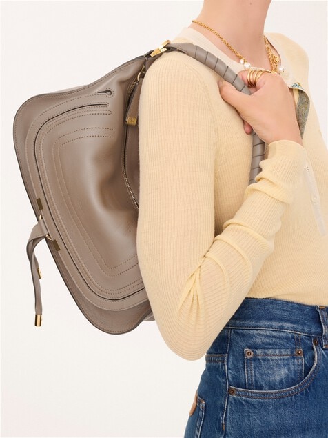 Small Marcie shoulder bag in soft leather