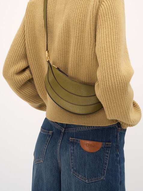 Banana cross-body bag in grained leather