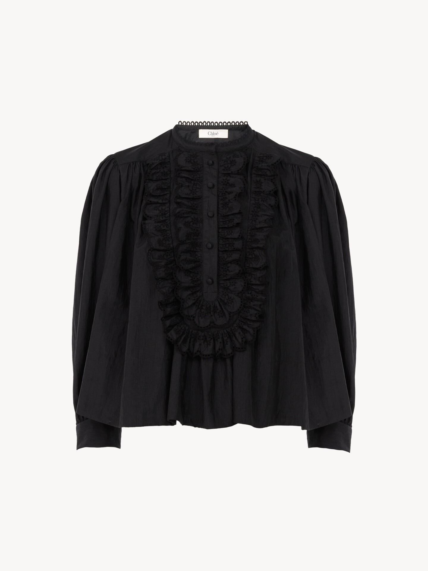 Gathered ruffled top in technical taffeta - 2