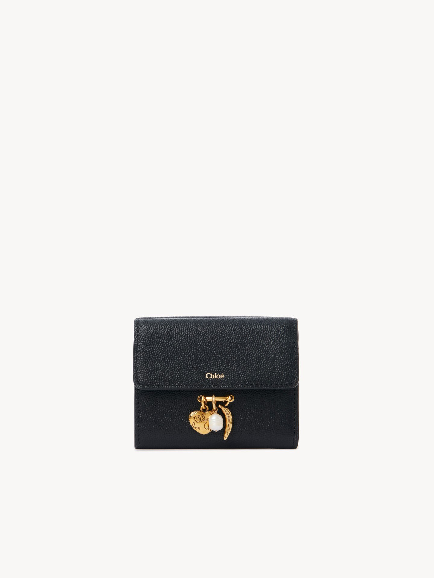 Small Chloé Charms tri-fold wallet in grained leather - 1