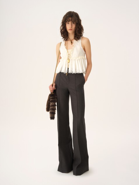 Tailored bootcut trousers in wool