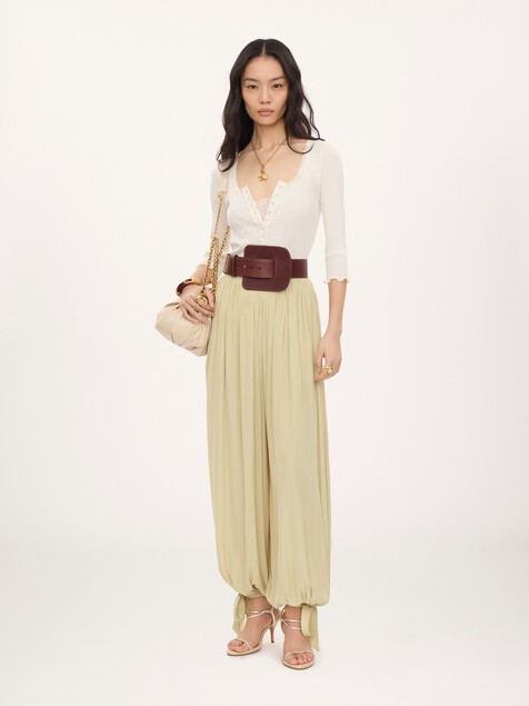 Fitted top in cotton & silk jersey