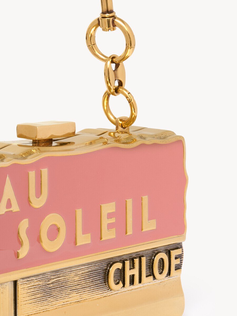 Chlo&eacute; Soleil minaudi&egrave;re with chain in brass & enamel - 7