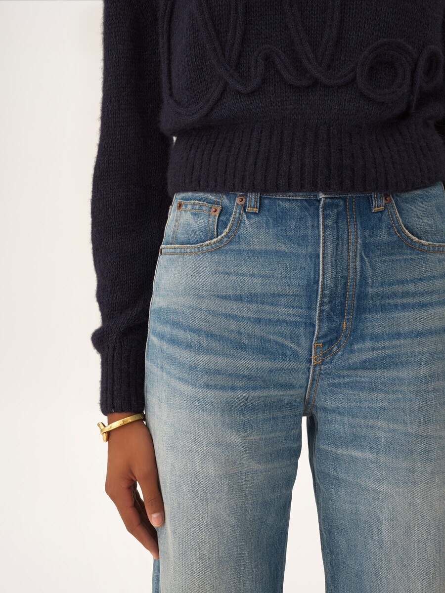 Logo sweater in alpaca wool & silk knit - 7