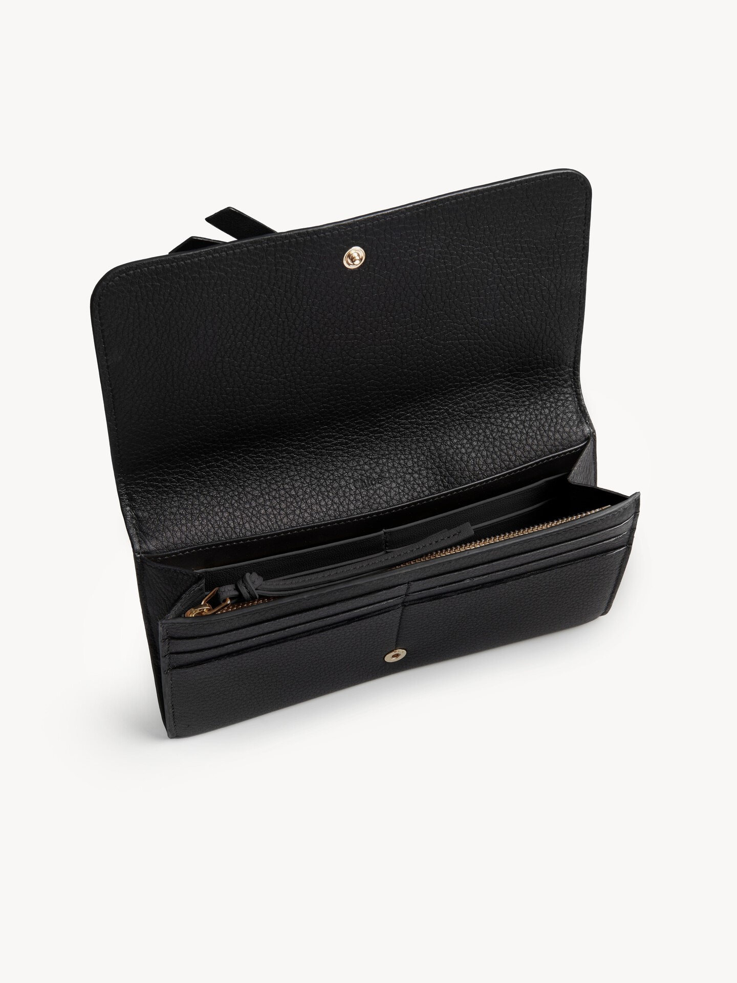 Alphabet wallet with flap in grained leather - 3