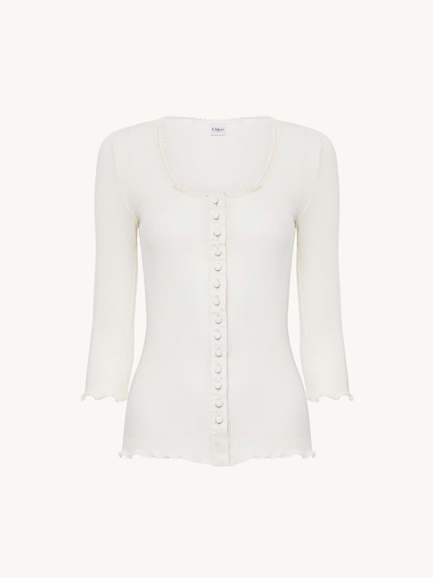Fitted top in cotton & silk jersey - 2