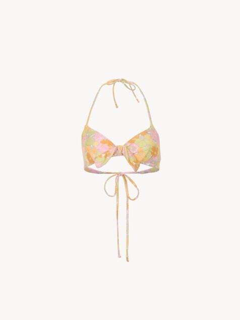 Sunbleached flower-print bikini top