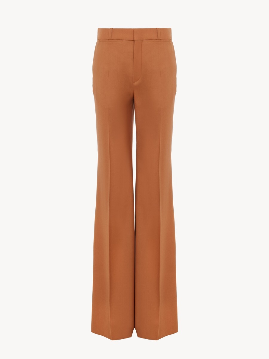 High-rise flared pants in wool gabardine - 2